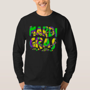 Mardi Gras Mask Beads Funny Carnival Party New Orl T-Shirt