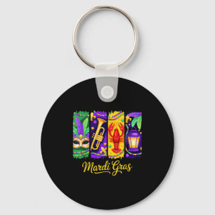 Mardi Gras Mask Beads New Orleans Carnival  Key Ring