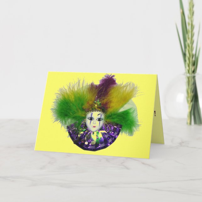 Mardi Gras Mask Card (Front)