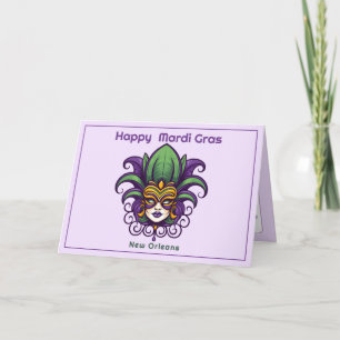 💚💜💛 Mardi Gras Mask Card