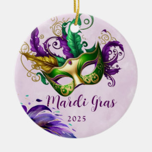 Mardi Gras Mask  Ceramic Tree Decoration