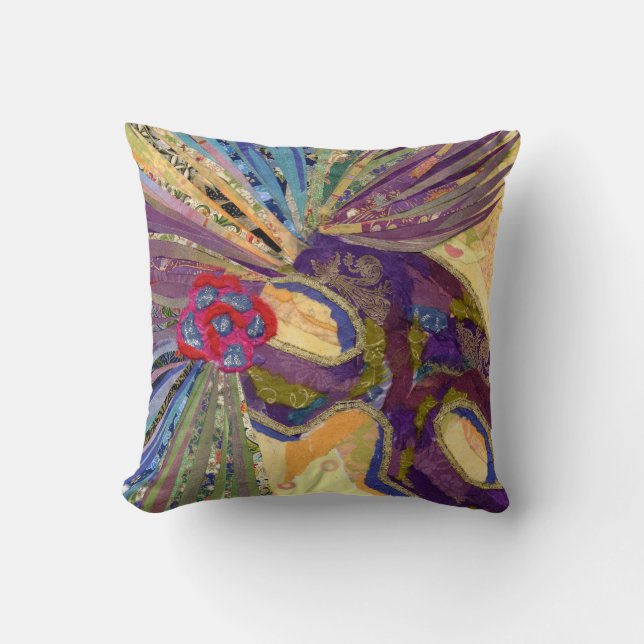 Mardi Gras Mask collage art Cushion (Front)