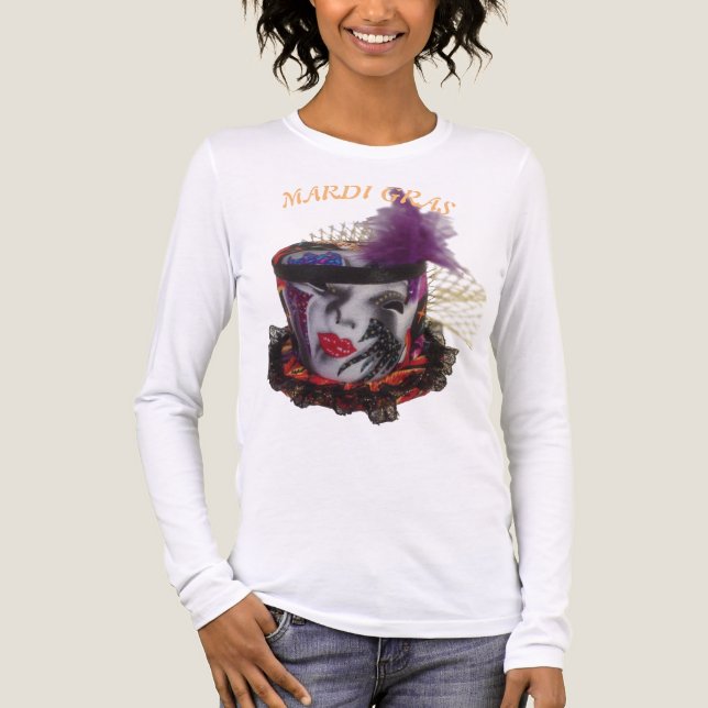 Mardi Gras Mask Colourful Tri-Blend Shirt (Front)
