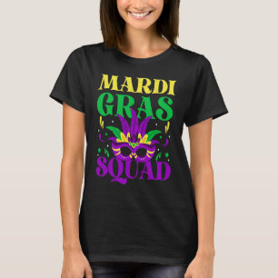 Mardi Gras Mask Costume Mardi Gras Squad Men Women T-Shirt