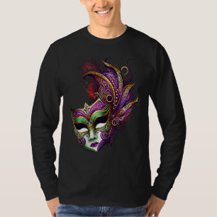 Mardi Gras Mask Green Purple & Gold T-Shirt