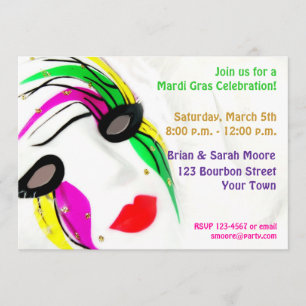 Mardi Gras Mask Invitation