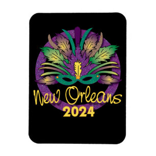 Mardi Gras Mask Magnet - 2024 - New Orleans