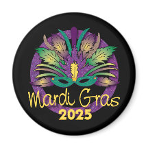 Mardi Gras Mask Magnet - 2025
