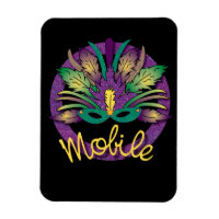 Mardi Gras Mask Magnet - Mobile, AL