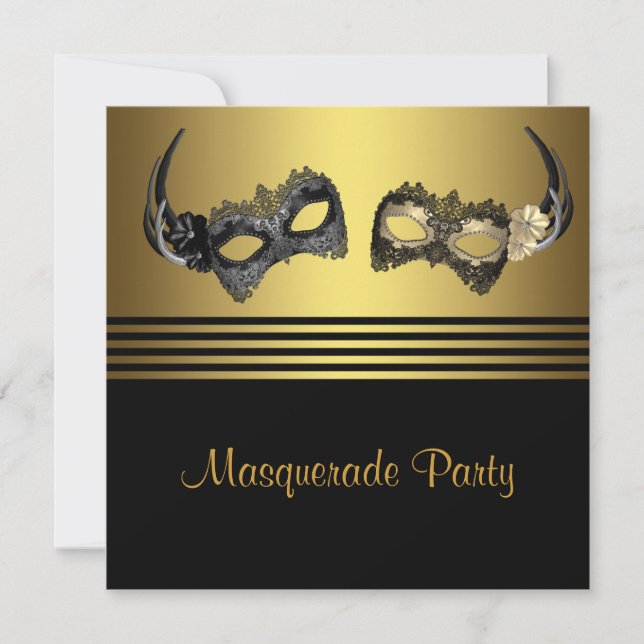 Mardi Gras Mask Masquerade Party Invitation (Front)