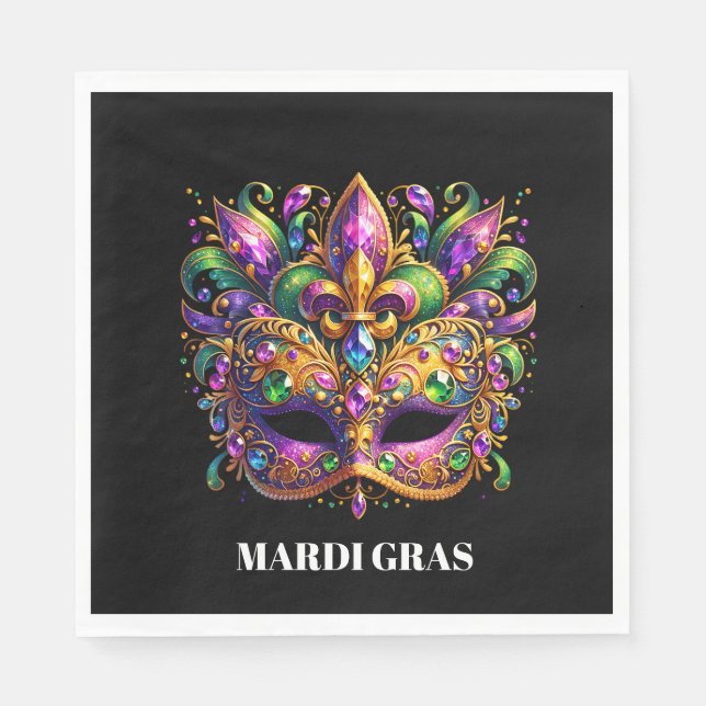 Mardi Gras Mask  Napkin (Front)