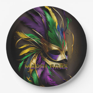 Mardi Gras Mask Paper Plate