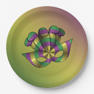 Mardi Gras Mask Paper Plate