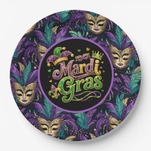 Mardi Gras Mask  Paper Plate