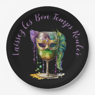 Mardi Gras Mask Paper Plate