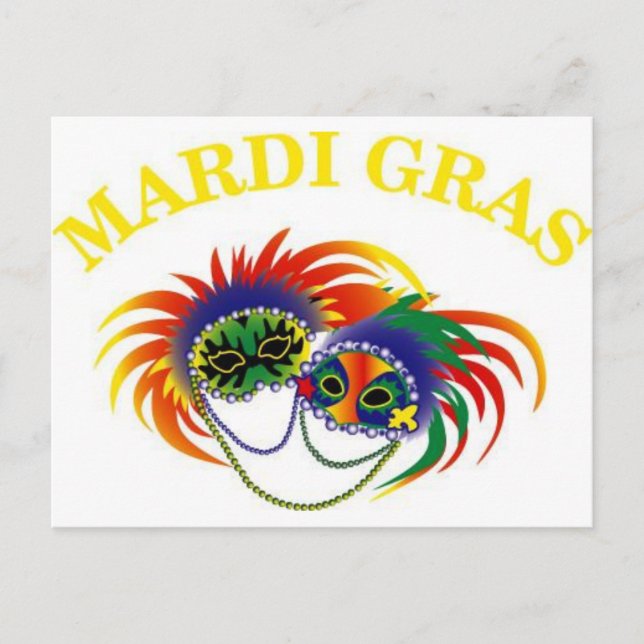 Mardi Gras Mask Postcard (Front)