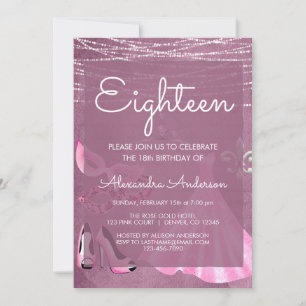 Mardi Gras Mask Purple Masquerade Birthday Party Invitation