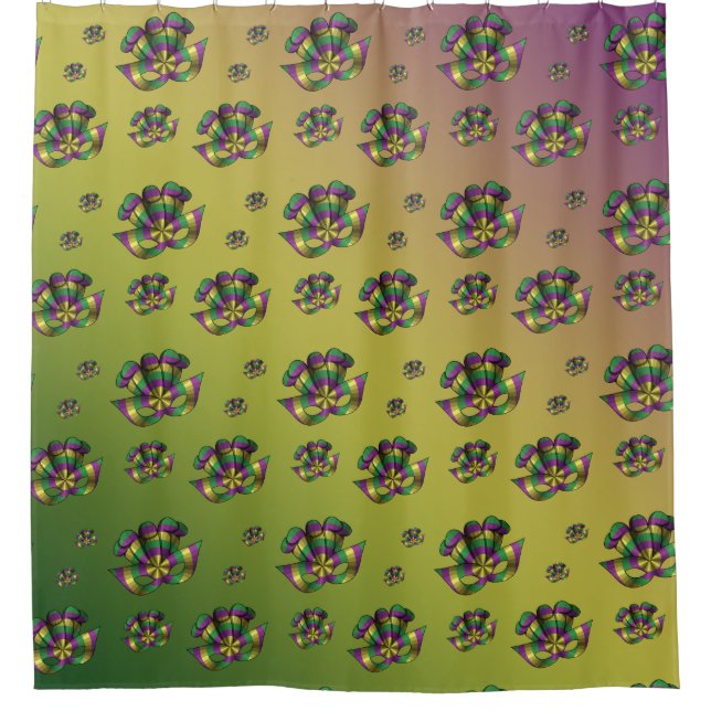 Mardi Gras Mask Shower Curtain (Front)