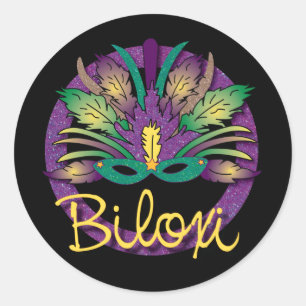 Mardi Gras Mask Sticker - Biloxi, MS