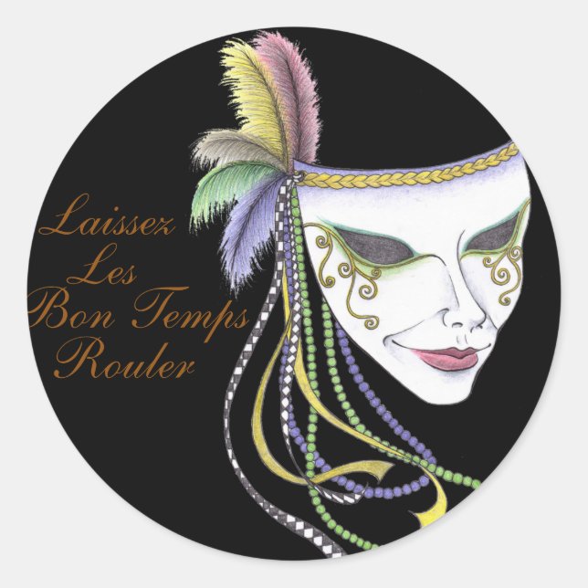 Mardi Gras Mask Stickers (Front)