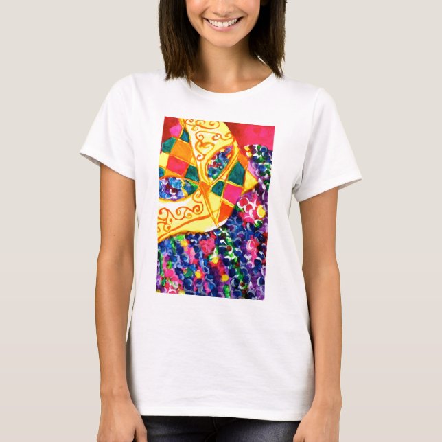 Mardi Gras Mask T-Shirt (Front)