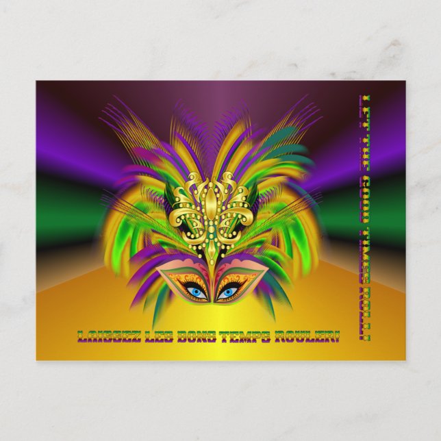 Mardi-Gras-Mask-The-Queen-V-2 Postcard (Front)