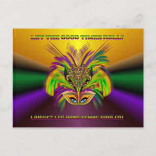 Mardi-Gras-Mask-The-Queen-V-3 Postcard