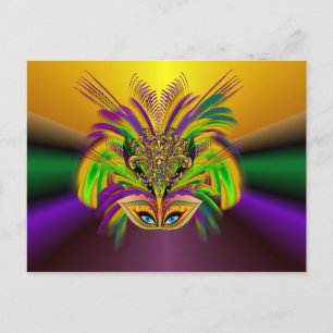 Mardi-Gras-Mask-The-Queen-V-3 Postcard