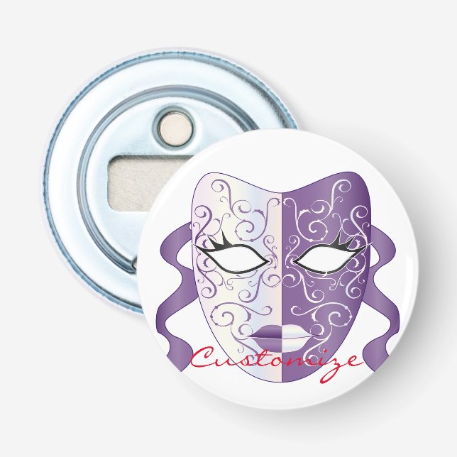 Mardi Gras Mask Thunder_Cove Bottle Opener (Front)