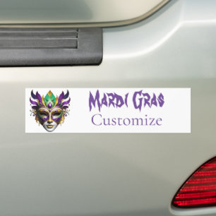 Mardi Gras Mask Thunder_Cove Bumper Sticker