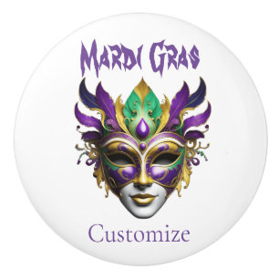 Mardi Gras Mask Thunder_Cove Ceramic Knob