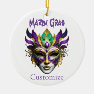 Mardi Gras Mask Thunder_Cove Ceramic Tree Decoration