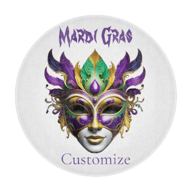 Mardi Gras Mask Thunder_Cove Cutting Board (Front)
