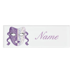 Mardi Gras Mask Thunder_Cove Name Tag