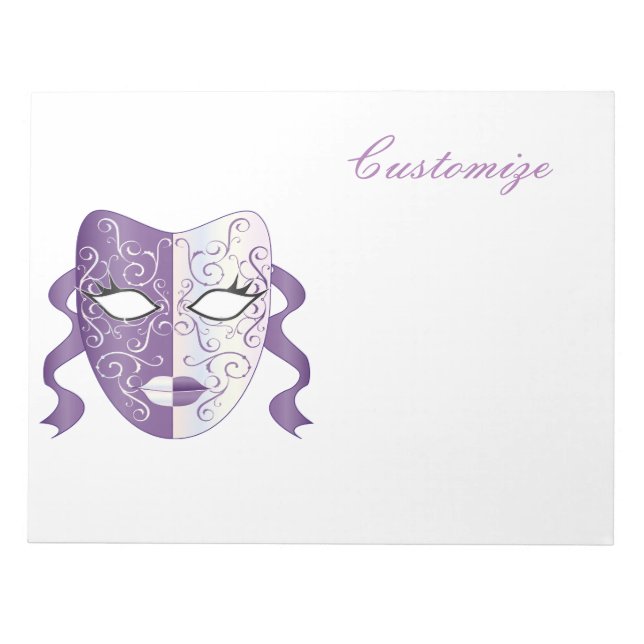 Mardi Gras Mask Thunder_Cove  Notepad (Front)