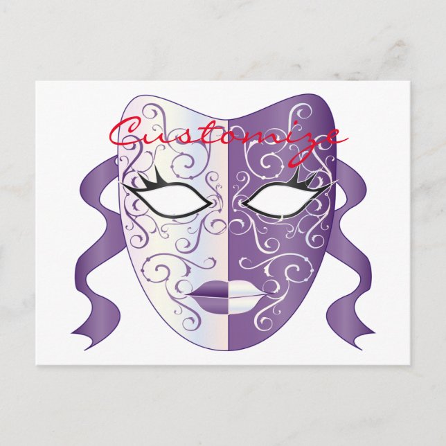 Mardi Gras Mask Thunder_Cove Postcard (Front)