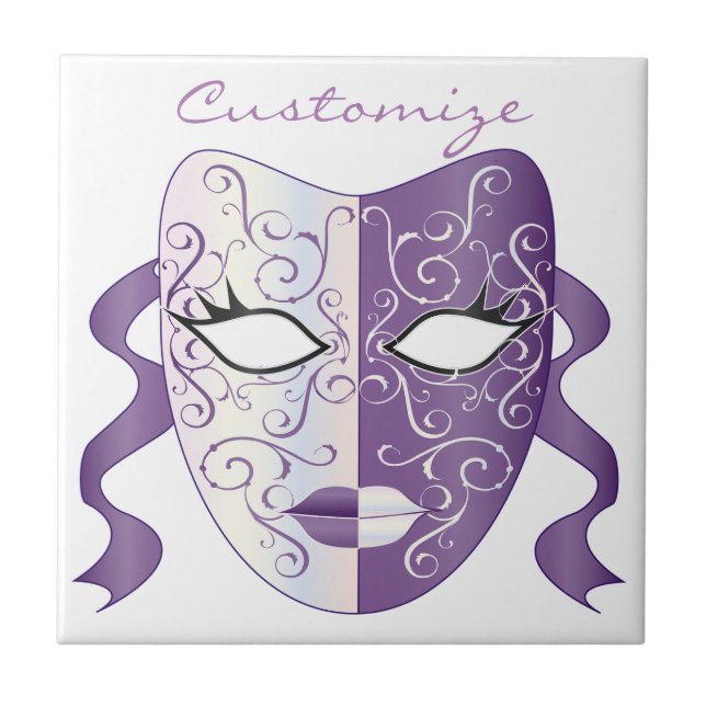 Mardi Gras Mask Thunder_Cove Tile (Front)