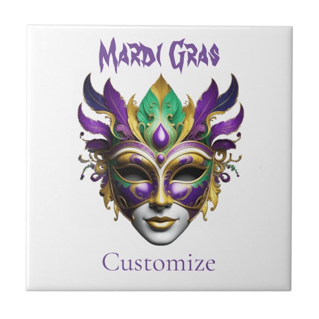 Mardi Gras Mask Thunder_Cove Tile (Front)