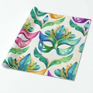 Mardi Gras Mask Wrapping Paper