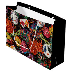Mardi Gras Masks 2 Large Gift Bag