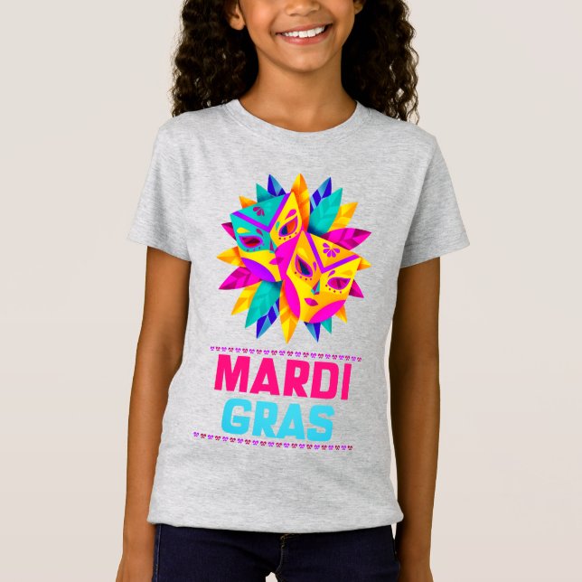 Mardi Gras Masks Kids Shirt (Front)