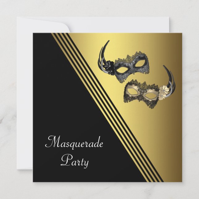 Mardi Gras Masks Masquerade Party Invitations Mask (Front)