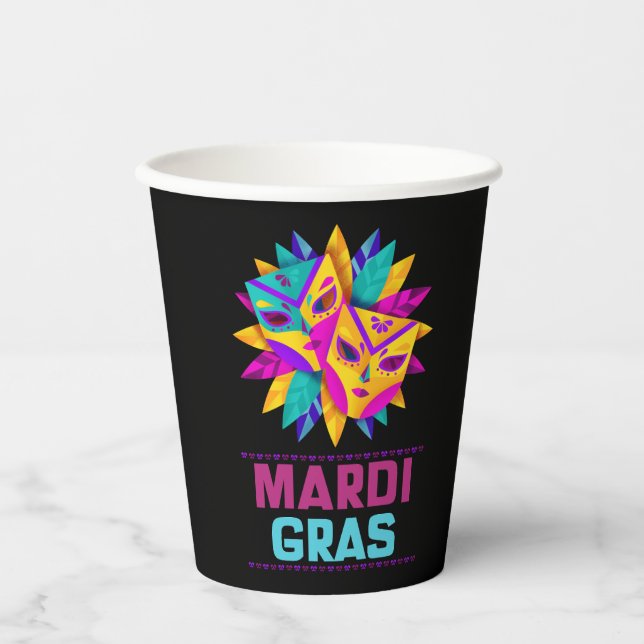 Mardi Gras Masks Paper Cup (Front)