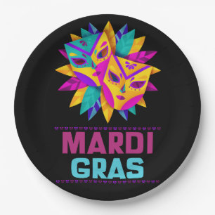Mardi Gras Masks Paper Plate