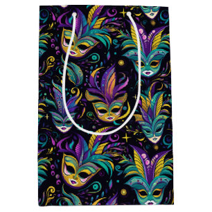 Mardi Gras Masks pattern Medium Gift Bag