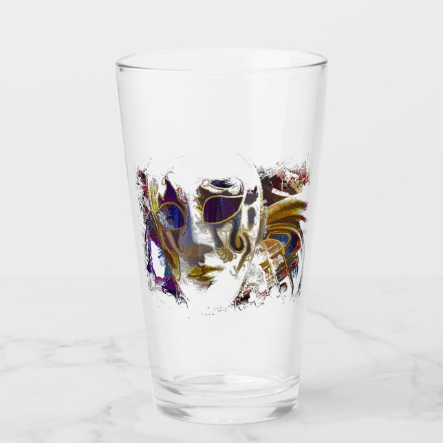 Mardi Gras Masque Glass (Front)