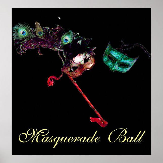 MARDI GRAS MASQUERADE BALL ,Black Poster (Front)