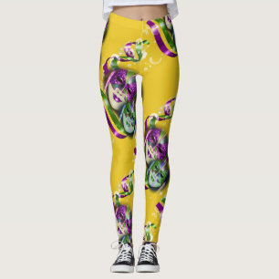 Mardi gras masquerade costume party leggings