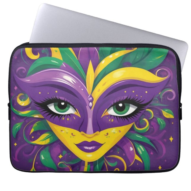 Mardi Gras Masquerade  Laptop Sleeve (Front)