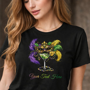 Mardi Gras Masquerade Mask & Martini Party Tri-Blend Shirt